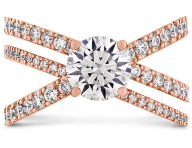 A Hearts On Fire side stone engagement ring from the Harley collection.