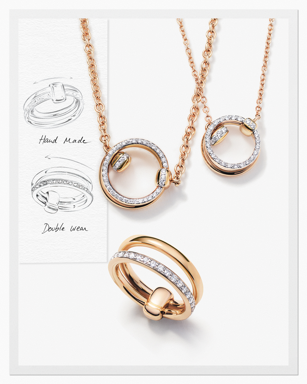 A look at ring designs and necklace designs from the Pomellato Together Collection